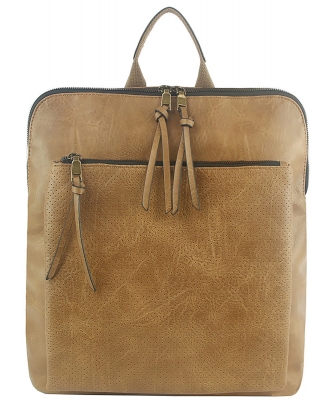 Laser Print Convertible Backpack LSD014-1 MOCHA